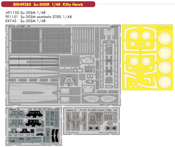 Detailset Sukhoi Su30SM Flanker (Kitty Hawk)  BIG49285