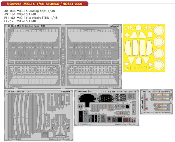 Detailset Mikoyan MiG15 (Bronco/Hobby Boss)  BIG49287