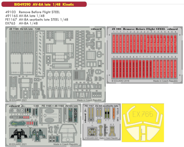 Detailset AV8A Harrier - Late (Kinetic)  BIG49290