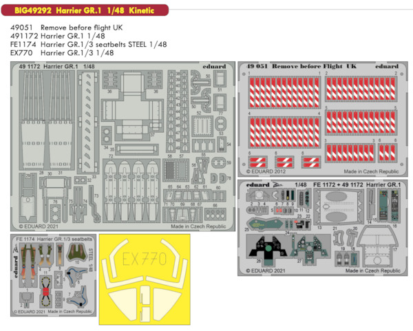 Detailset BAe Harrier GR1 (Kinetic) BIG49292