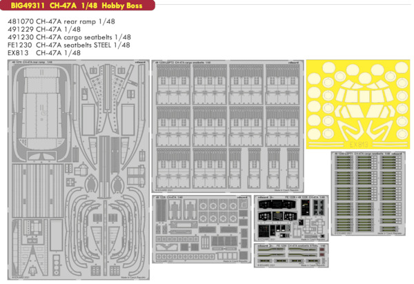 Detailset  CH47A Chinook (Hobby Boss)  big49311