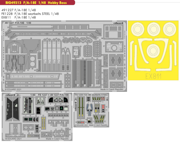 Detailset F/A18E Super Hornet (Hobby Boss)  BIG49313