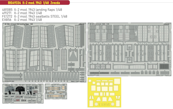 Detailset Ilyushin IL2 Mod 1943 (Zvezda)  BIG49334