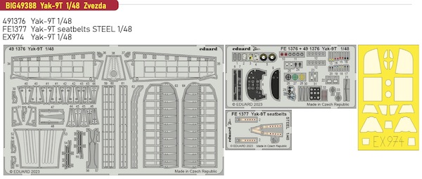 Detailset Yakovlev Yak9T (Zvezda)  BIG49388