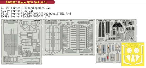 Detailset Hawker Hunter FR10 (Airfix)  BIG49392