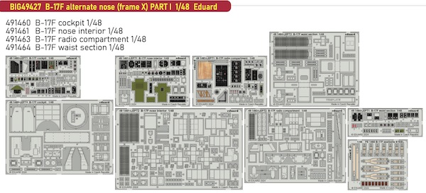 Detailset Boeing B17F Flying Fortress Regular Hong Kong Models nose (Hong Kong Models, Eduard) BIG49427