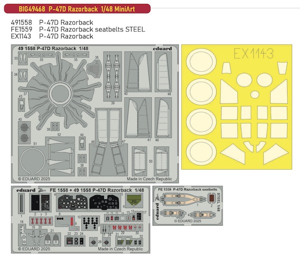 Detailset P47D Thunderbolt Razorback (MiniArt) BIG49468