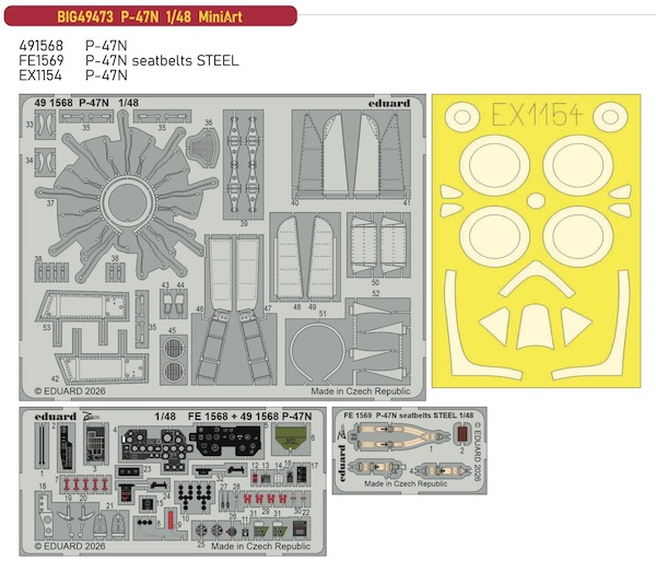 Detailset P47N Thunderbolt (MiniArt)  BIG49473
