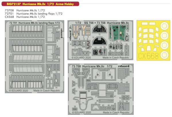 Detailset Hawker Hurricane MKIIc (Arma Hobby)  BIG72157