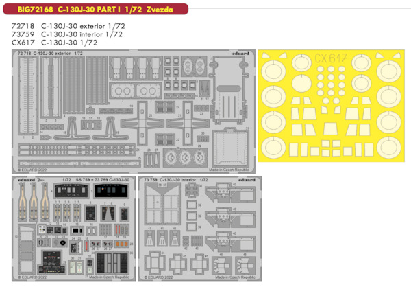 Detailset Lockheed C130H-30 part 1 (Zvezda) BIG72168
