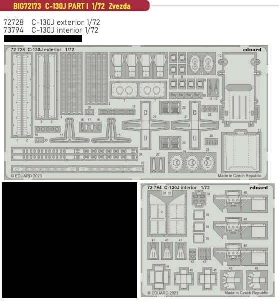 Detailset Lockheed C130J Hercules Part 1 (Zvezda)  BIG72173