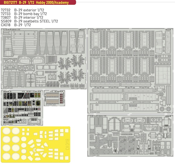 Detailset Boeing B29 Superfortress (Academy/Hobby 2000)  BIG72177