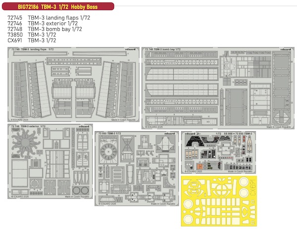 Detailset Grumman TBM3 Avenger (Hobby Boss)  BIG72186