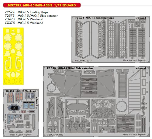 Detailset MiG15/MiG15bis (Eduard)  BIG7295