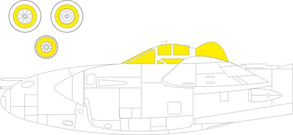 Mask Lockheed P38M Lightning Nightfighter Canopy and wheels (Dragon/ Hobby 2000) cx611