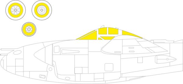Mask Lockheed P38J Lightning Canopy and wheels (Dragon/ Hobby 2000) cx612