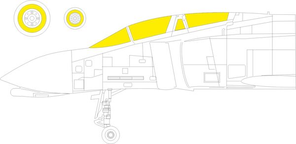 Mask F4J Phantom II Canopy and wheels (Fine Molds) cx615