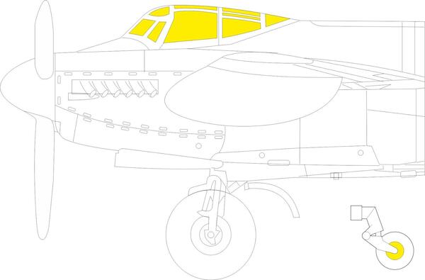 Mask De Havilland Mosquito B Mk XVI  Canopy and wheels (Airfix)  cx618