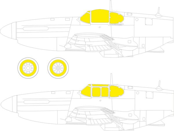 Mask P51B/C Mustang Canopy and wheels (Arma Hobby) cx620