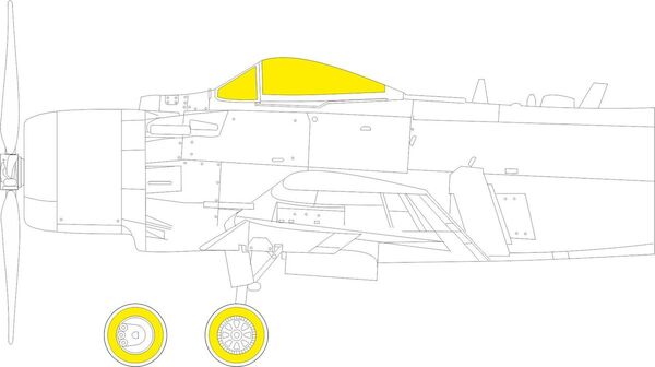 Mask Douglas A1H Skyraider Canopy and wheels (Hasegawa/Hobby 2000) cx635