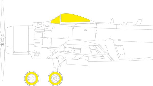 Mask Douglas A1J Skyraider Canopy and wheels (Hasegawa/Hobby 2000) cx636
