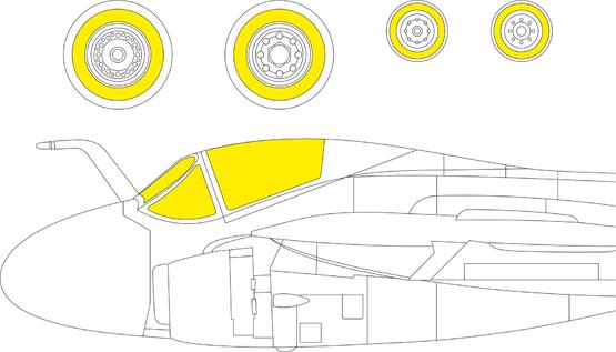 Mask Grumman A6A Intruder Canopy and wheels (Trumpeter) CX659