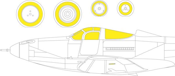 Mask Bell P400 /P39 Airacobra  Canopy and wheels (Arma Hobby)  CX660