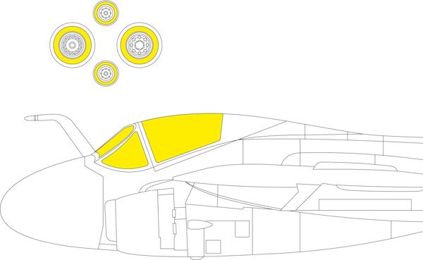 Mask Grumman A6E Intruder canopy and wheels (Trumpeter) CX663