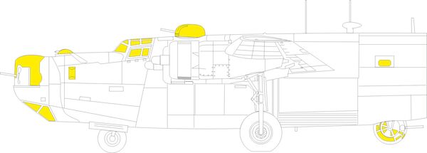 Mask B24H Liberator canopy and other glassparts (Airfix) CX667