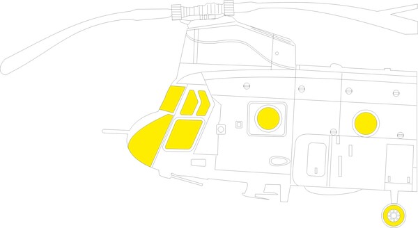 Mask Chinook HC1 windows and wheels (Airfix) CX670