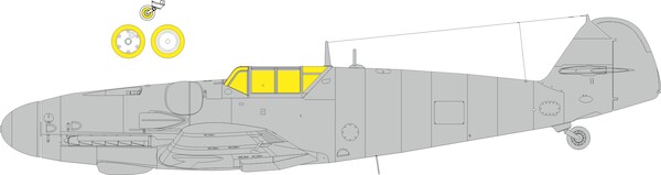 Mask Messerschmitt BF109G-5 Classic Canopy and wheels (Eduard) CX687
