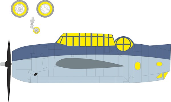 Mask Grumman TBF-1C Avenger Canopy, Turret, wheels  and other Glassparts (Hobby Boss)  CX707