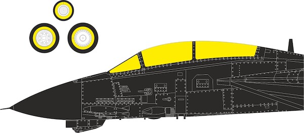 Mask Grumman F14D Tomcat Canopy, wheels (Tamiya)  CX708