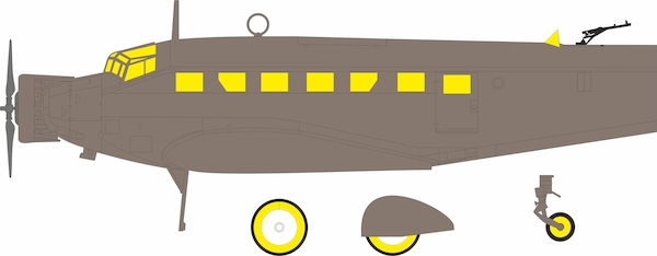 Mask Junkers Ju52/3mg4e Canopy, windows and wheels (Airfix)  CX710