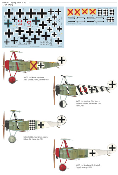 Flying Circus / JG1  - Fokker DR1 (Meng)  D24001