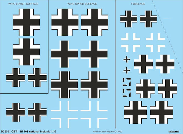 Messerschmitt BF108b National Insignia (Eduard)  D32001