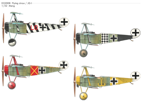 Flying Circus / JG1 - Fokker DR1 (Meng) D32008