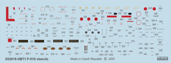 P51D-5 Mustang  Stencils  D32015