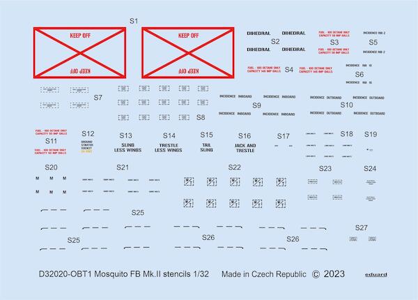 De Havilland FB MKII Stencils (Tamiya) D32020