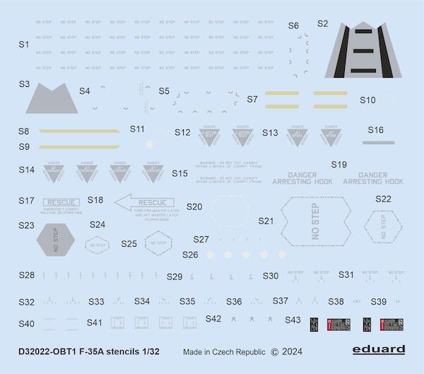 F35A Lightning II Stencils (Italeri) D32022