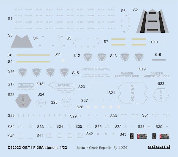 F35A Lightning II Stencils (Italeri)  D32022