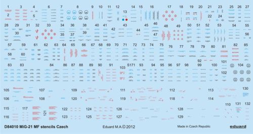 Mikoyan MiG21MF/MFN Stencils Czech  D48-010