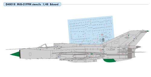 Mikoyan MiG21PFM Stencils  D48-018