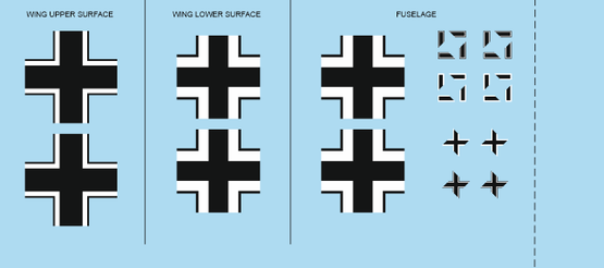 Messerschmitt BF109F-2 National Insignia (Eduard)  D48043