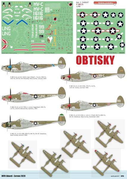 Lockheed P38F/G Lightning (Tamiya) D48047