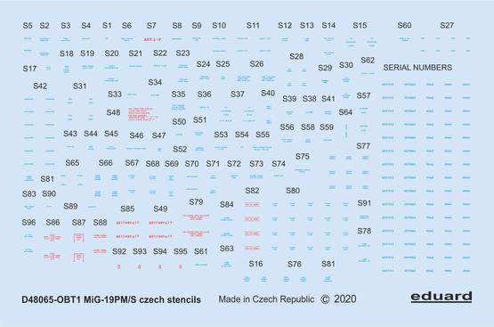 Mikoyan MiG19PM/S Czech Stencils (Eduard)  D48065