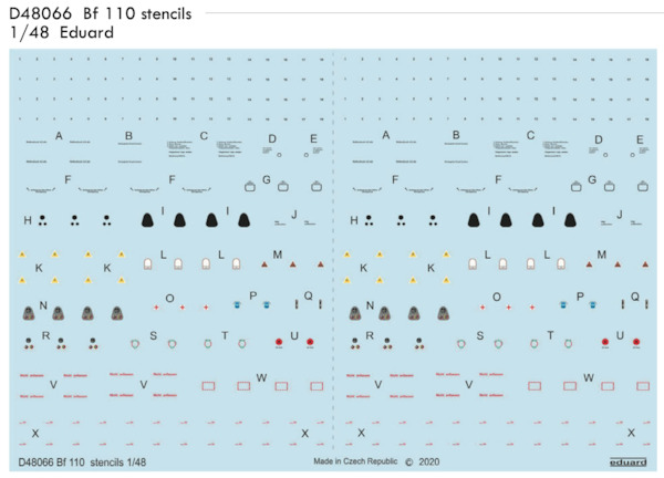 Messerschmitt BF110 Stencils D48066