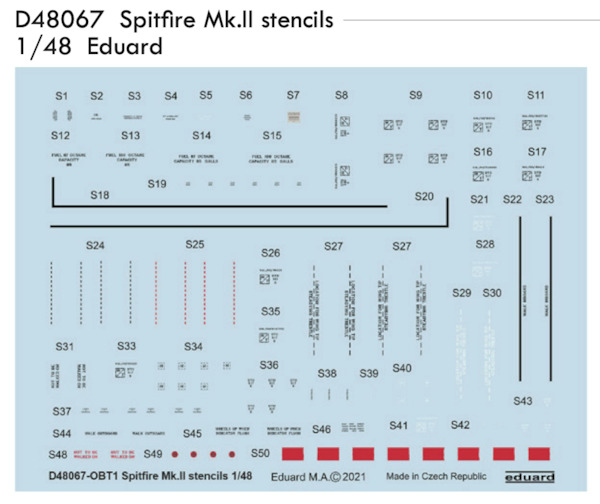 Supermarine Spitfire MKII Stencils (Eduard)  D48067