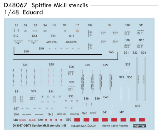 Supermarine Spitfire MKII Stencils (Eduard) D48067