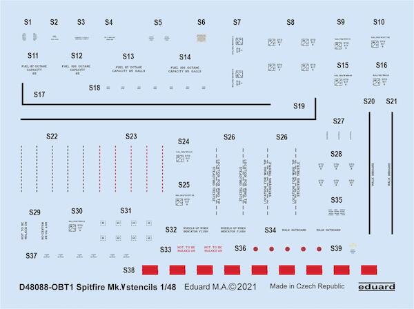 Spitfire MKV  Stencils  D48088